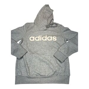 Adidas‎ Women's Gray Spell Out Logo Hoodie Pullover S Drawstring